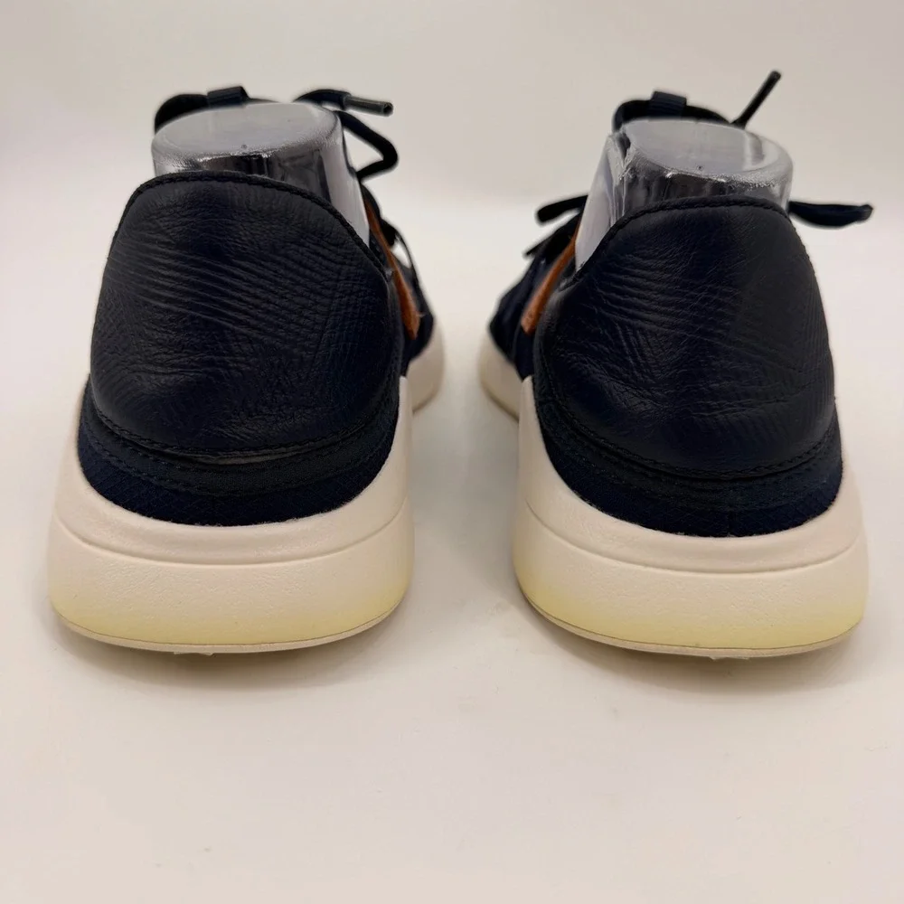 OluKai Manele Golf Shoes Mens 12 Navy Dark Wood Spikeless Sneakers 10508-DEDE